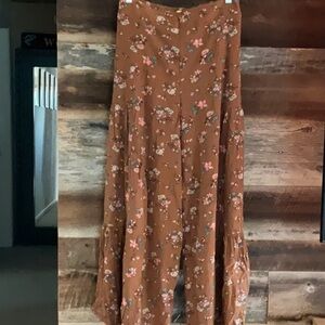 Natural Life Floral Brown Palazzo Pants
